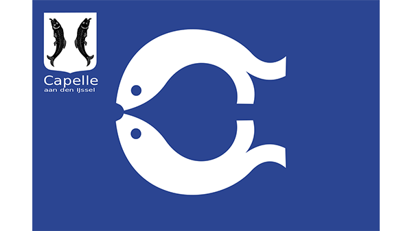 Vlag gemeente Capelle aan den IJssel - in kleur op transparante achtergrond - 600 * 337 pixels 
